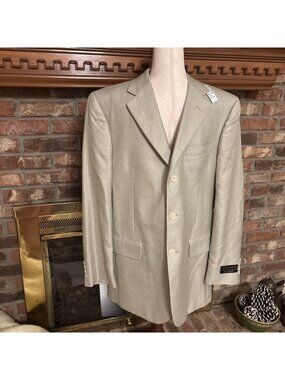 New Jos A Bank Sports Coat Wool & Silk Blend Size 40 R Light Green